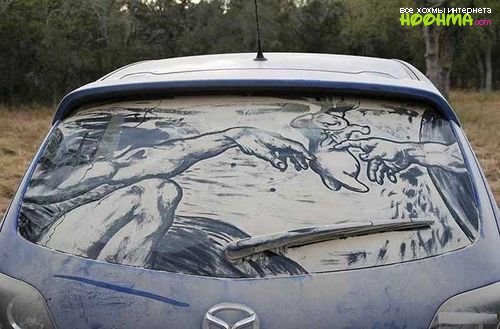 Красивые рисунки на грязных автомобилях